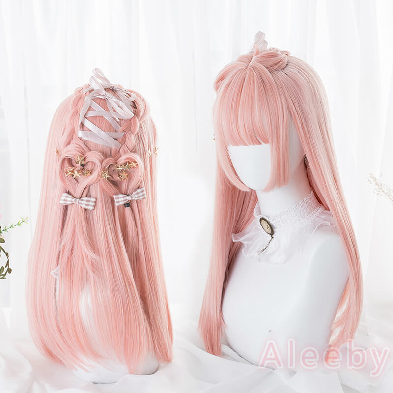 LOLITA ''PEACH PINK'' LONG STRAIGHT WIG BY02233