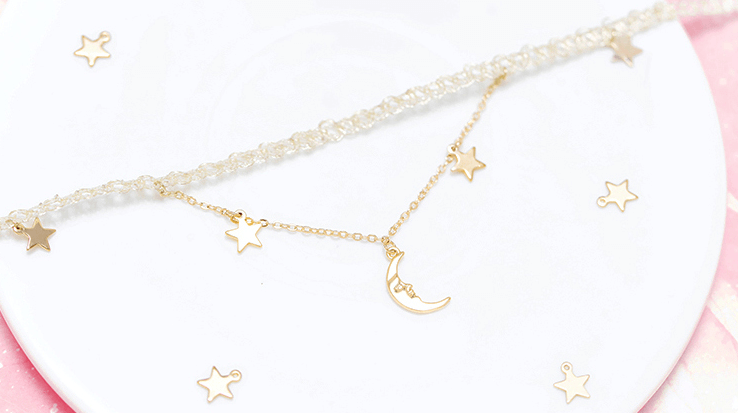 ‘’MOON & STAR‘’LACE CHOKER BY60402