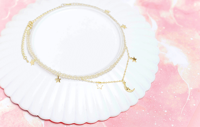 ‘’MOON & STAR‘’LACE CHOKER BY60402