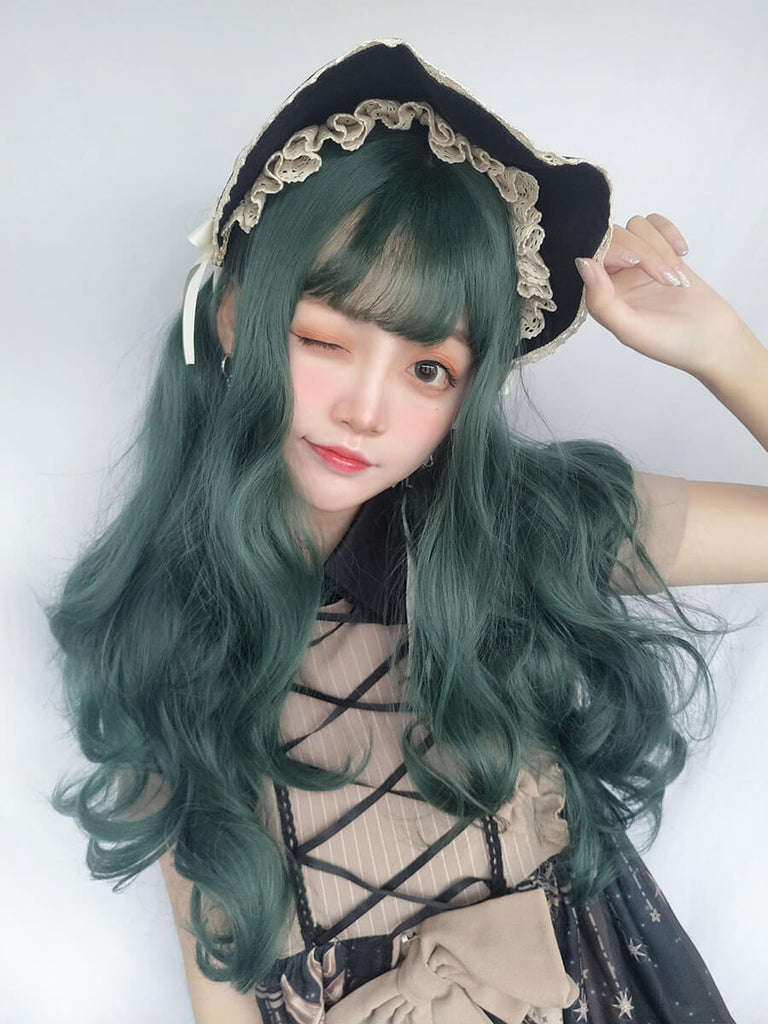 Dark green wig  by0989