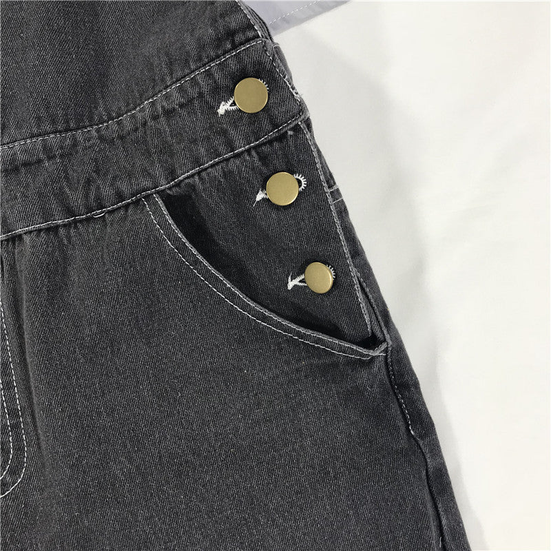 RETRO "FIGHTING" DENIM OVERALLS BY63114