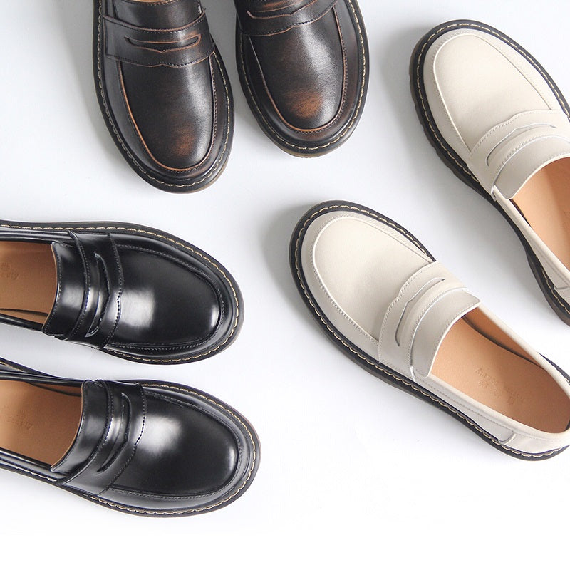 Basic Versatile Leather Shoes Uniform Shoes by11291