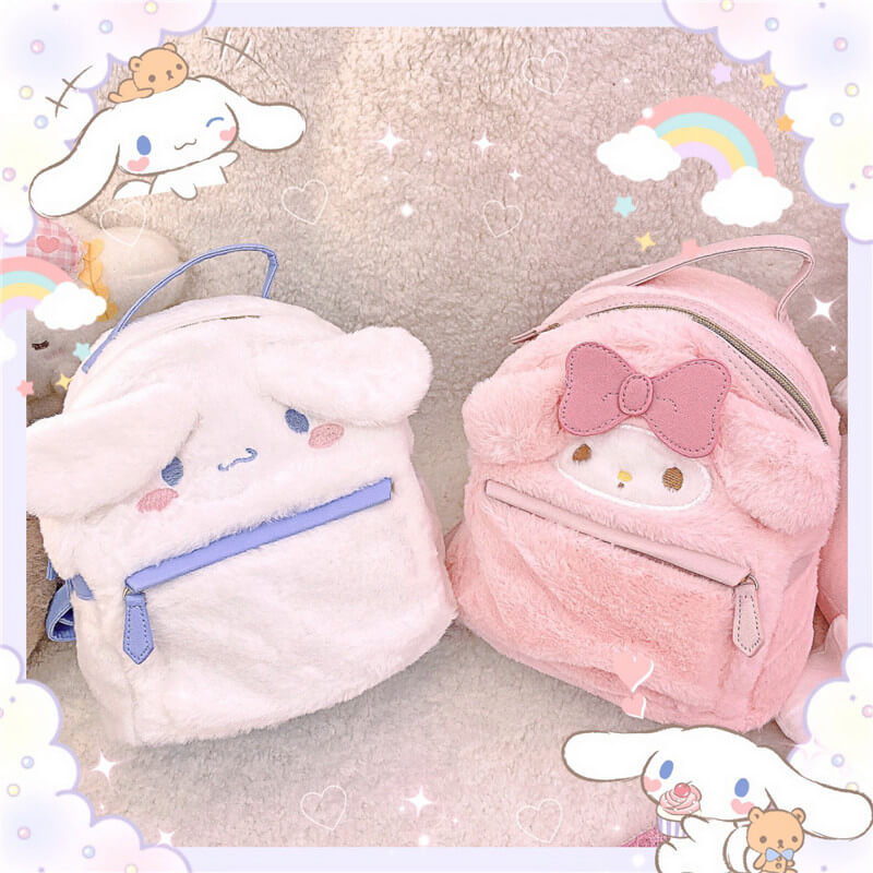 Cute “melody & cinnamoroll” plush Backpack by0076