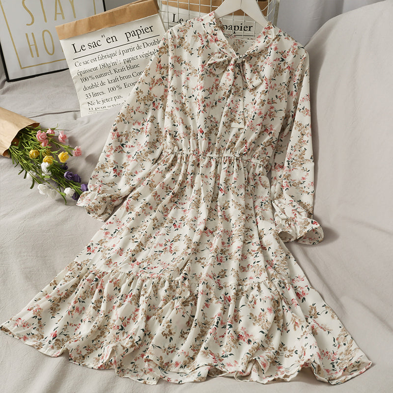 FLORAL HIGH WAIST MED LENGTH DRESS KNITTED VEST SUIT BY061002