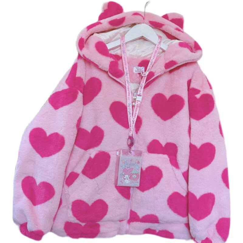 Love pink thickened coat BY90073