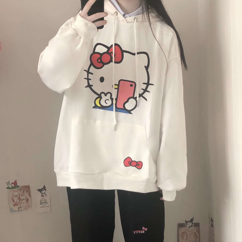 CUTE "HEELO KITTY" HOODIE BY6419