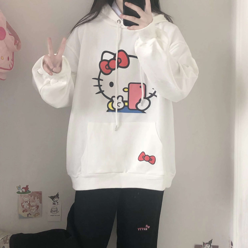 CUTE "HEELO KITTY" HOODIE BY6419