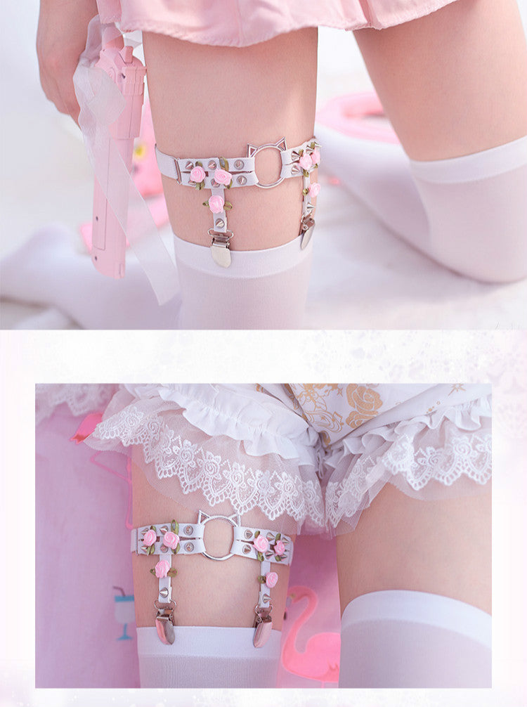HANDMADE LOLITA HEART ROSE LEG RING BY18015