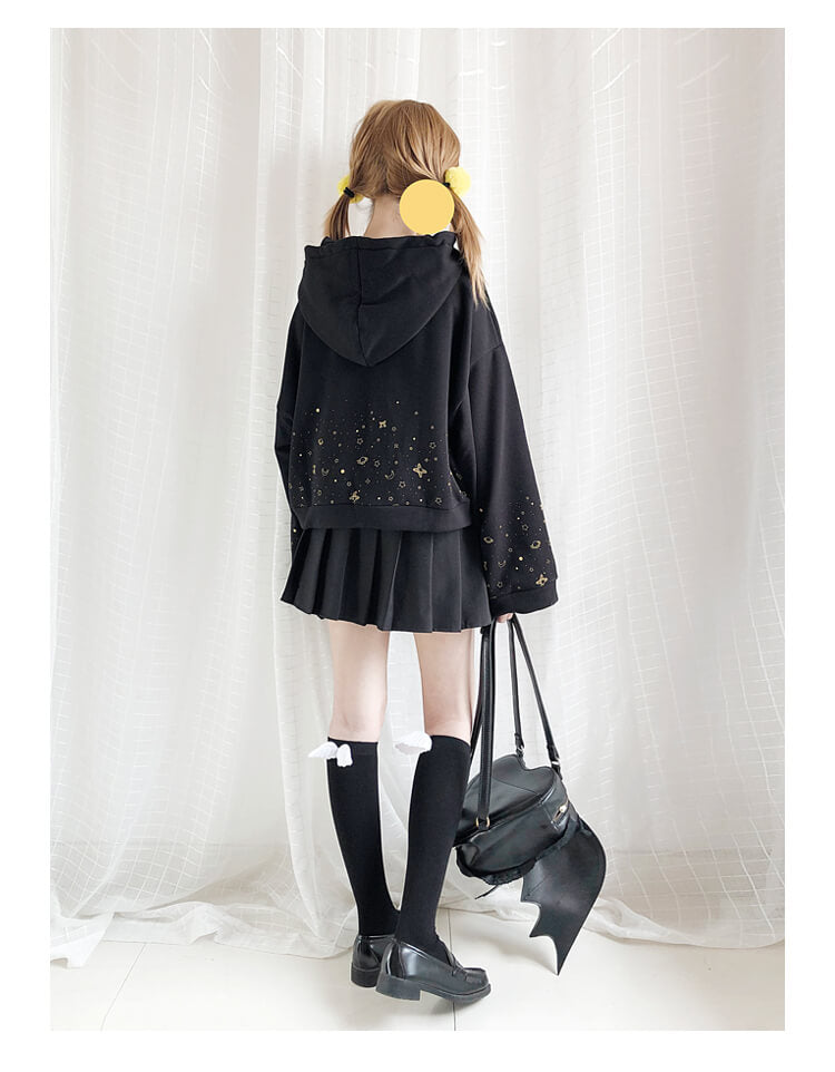 “ROAMING STARRY SKY" TRUMPET SLEEVE HOODIE BY23246