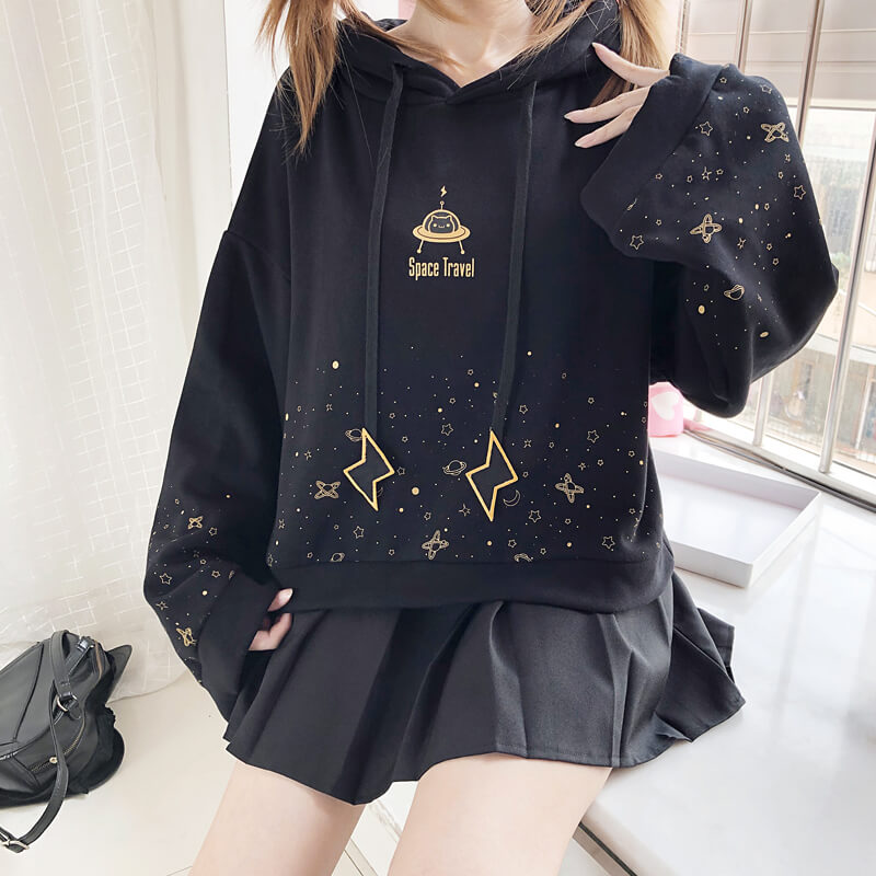 “ROAMING STARRY SKY" TRUMPET SLEEVE HOODIE BY23246