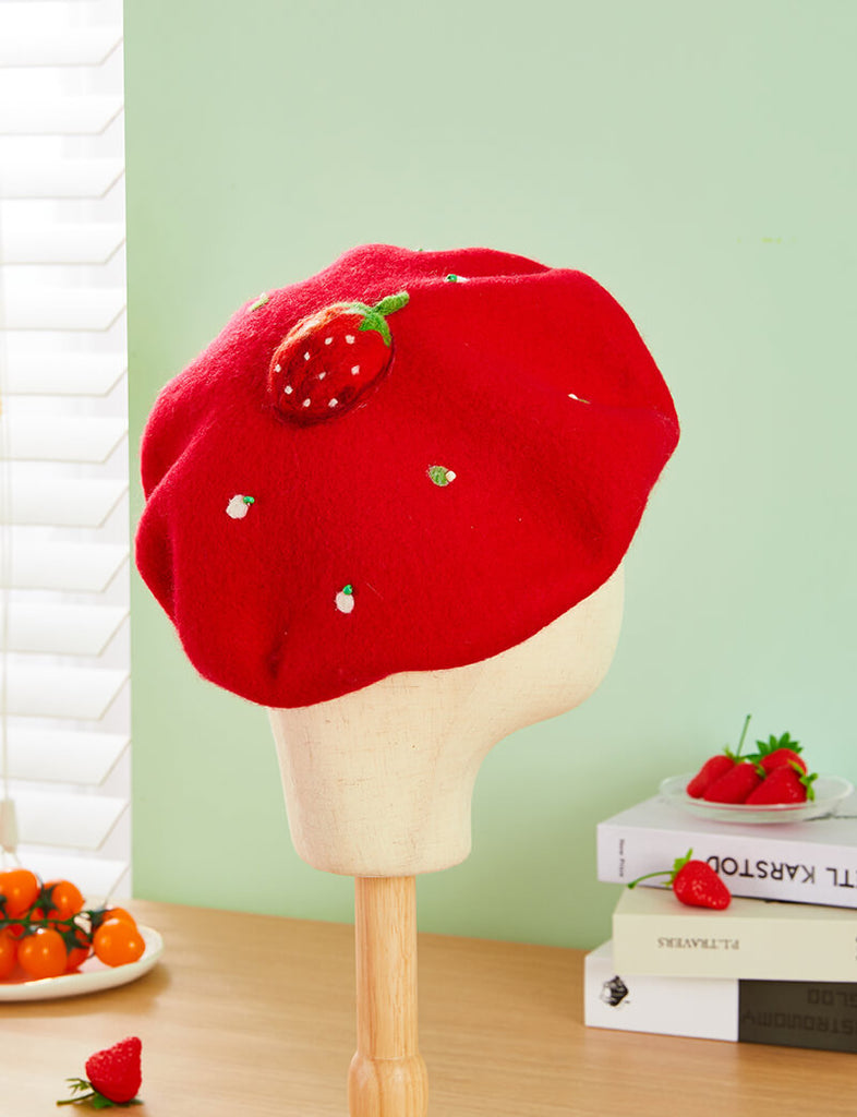 Strawberry  beret by0119
