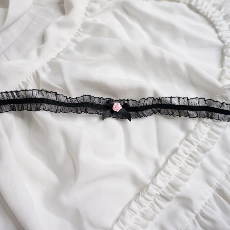 Hand made rose black lace choker by0099