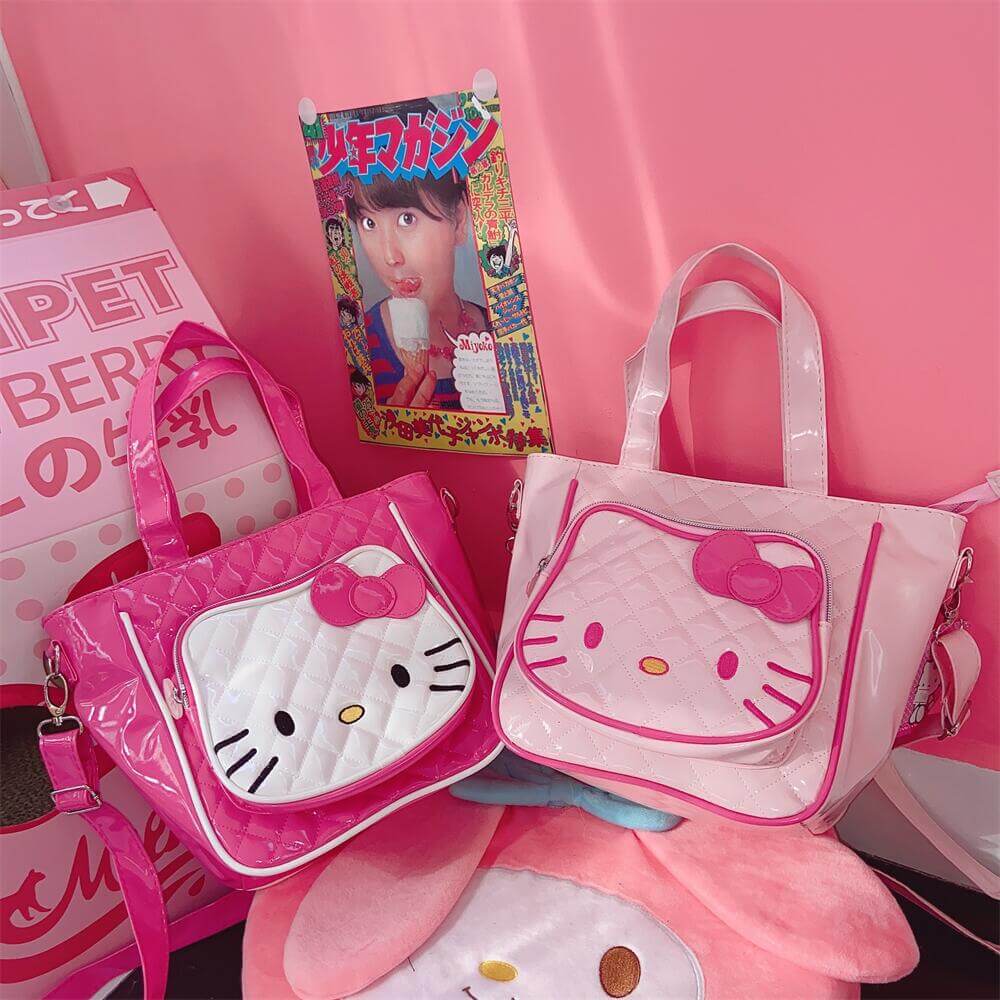 HELLO KITTY MESSENGER! PINK & BROWN TEDDY BEAR SCHOOL SHOULDER