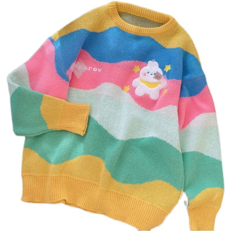 Rainbow Stripe Pullover by9680