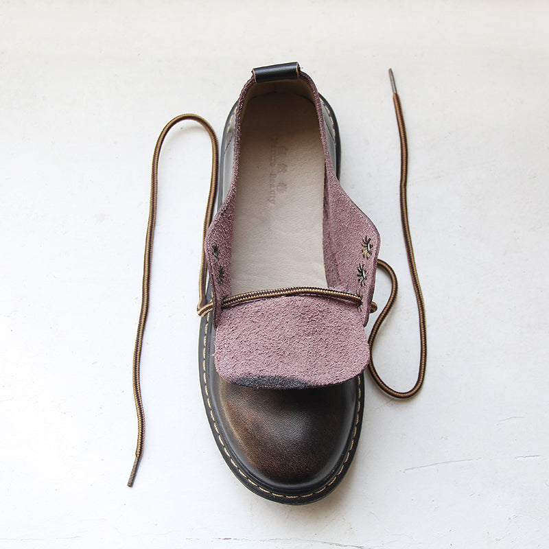 "LOVE" FLAT-SOLED RETRO LEATHER SHOES BY81022