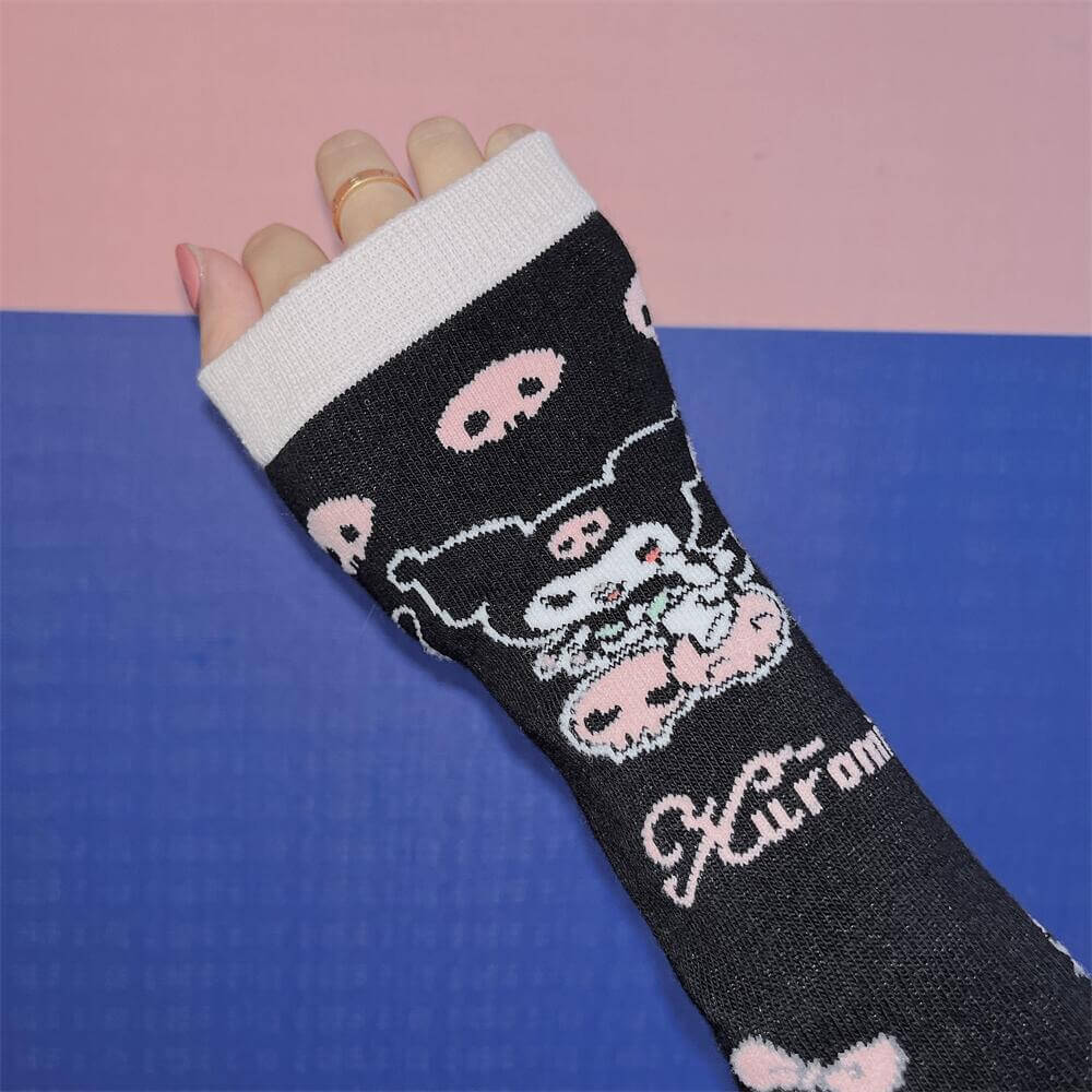 Japanese Harajuku cartoon sleeve gloves  by9093