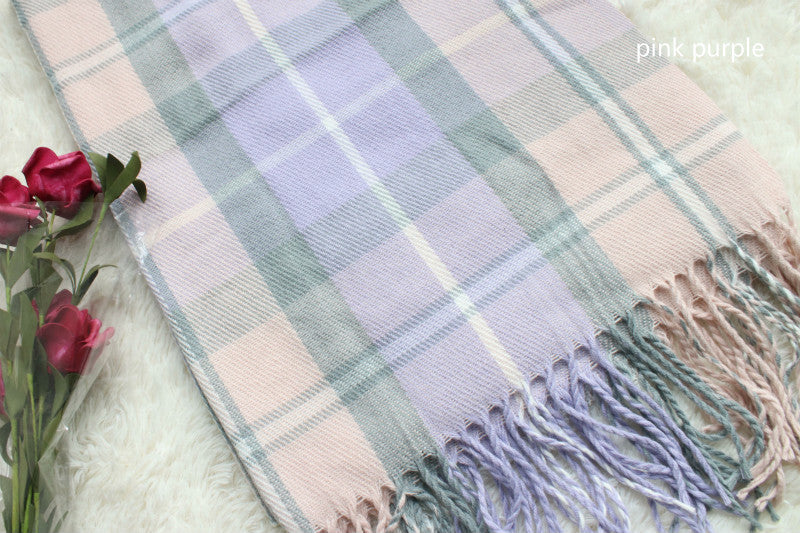 MACAROON PASTEL CASHMERE-LIKE SCARF BY13018