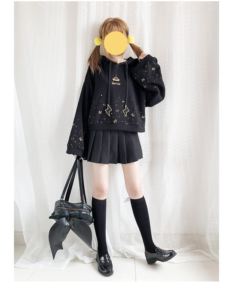 “ROAMING STARRY SKY" TRUMPET SLEEVE HOODIE BY23246