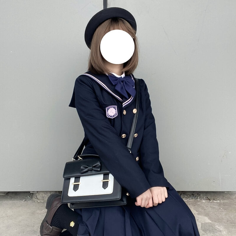 Sakura flower Japanese JK uniform Cambridge bag by0396
