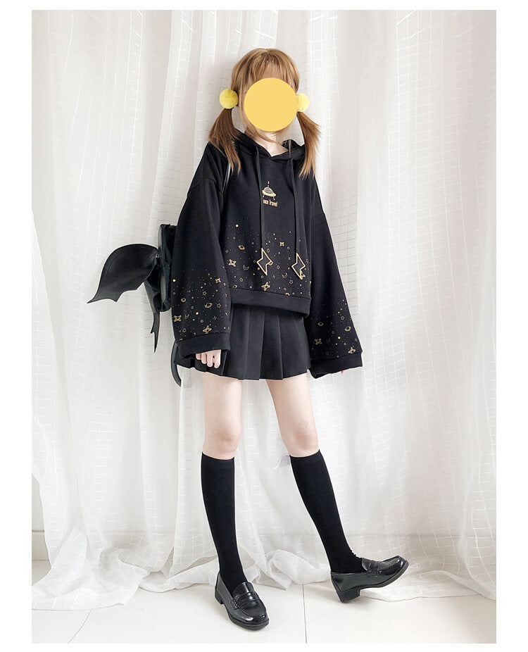 “ROAMING STARRY SKY" TRUMPET SLEEVE HOODIE BY23246