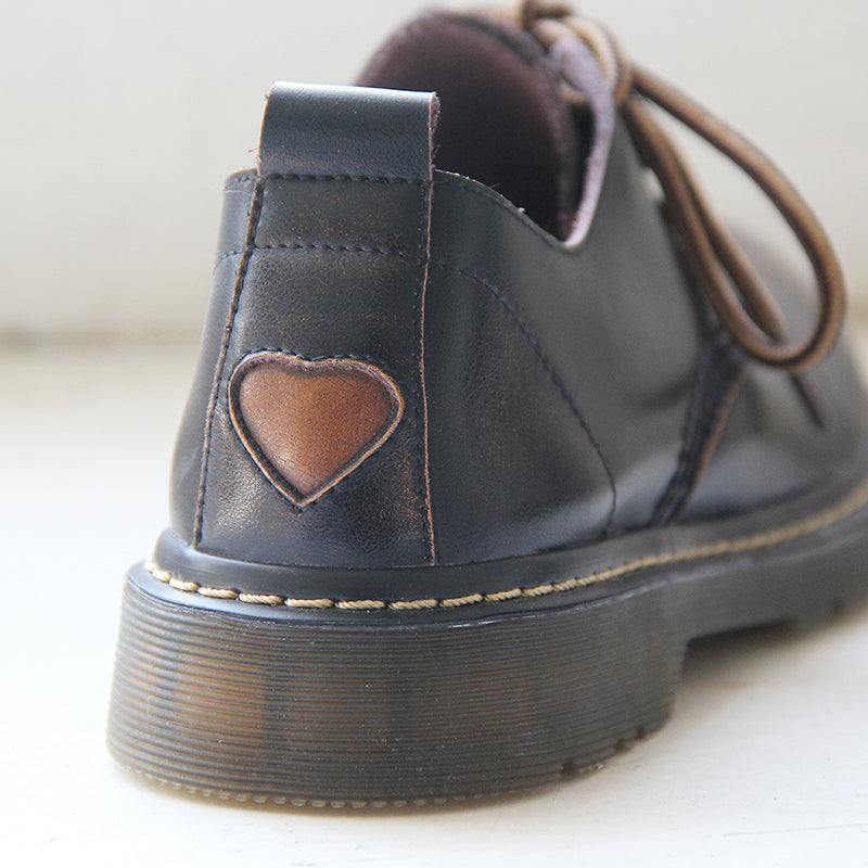 "LOVE" FLAT-SOLED RETRO LEATHER SHOES BY81022