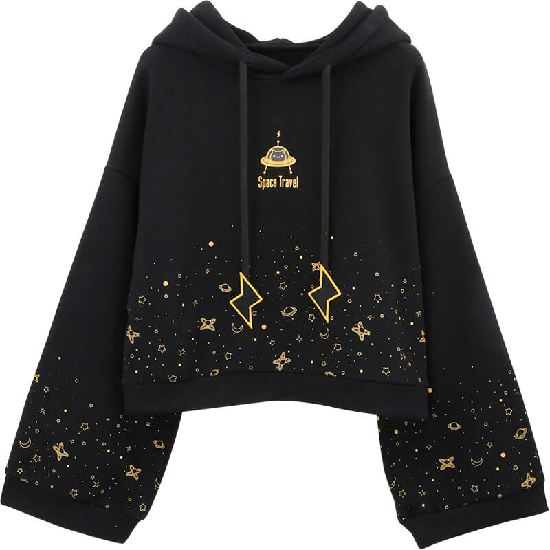 “ROAMING STARRY SKY" TRUMPET SLEEVE HOODIE BY23246