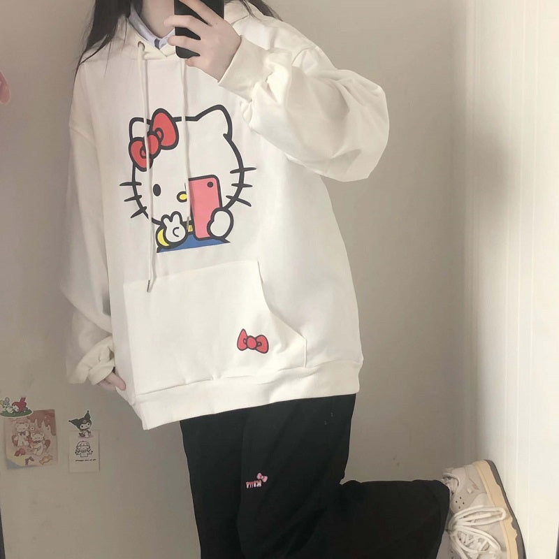 CUTE "HEELO KITTY" HOODIE BY6419