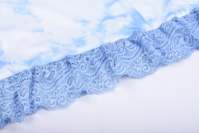 “BLUE SKY&WHITE CLOUD” LACE SLING DRESS BY71095