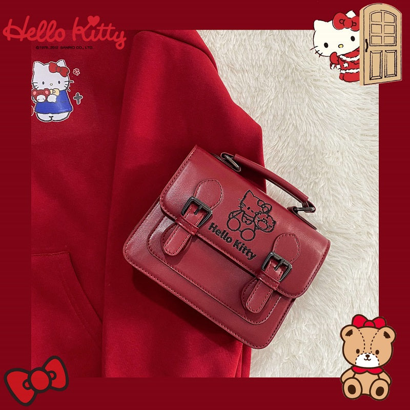 Cute hello kitty JK daily portable messenger PU leather bag by6420