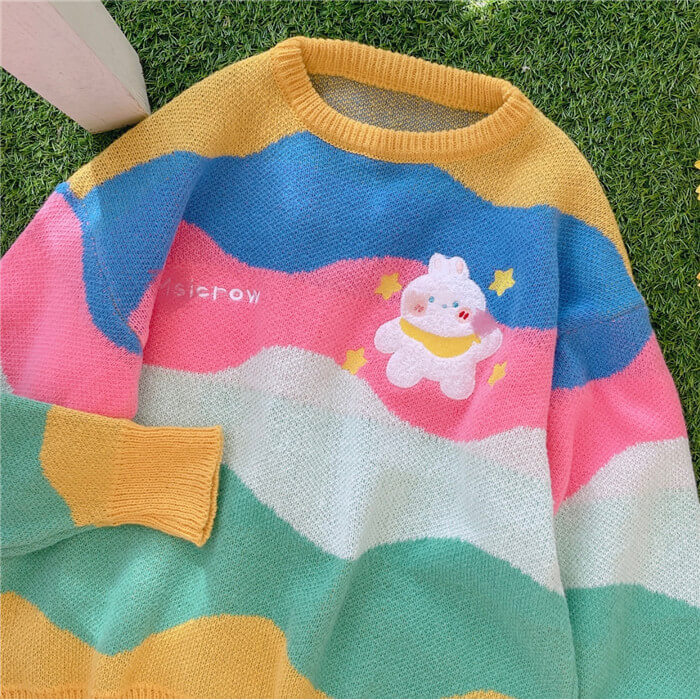 Rainbow Stripe Pullover by9680