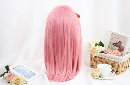 PINK AIR BANGS ROUND FACE WIG BY31084