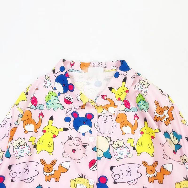 PINK CARTOON PIKACHU POKEMON LONG-SlEEVE SHIRT BY22554