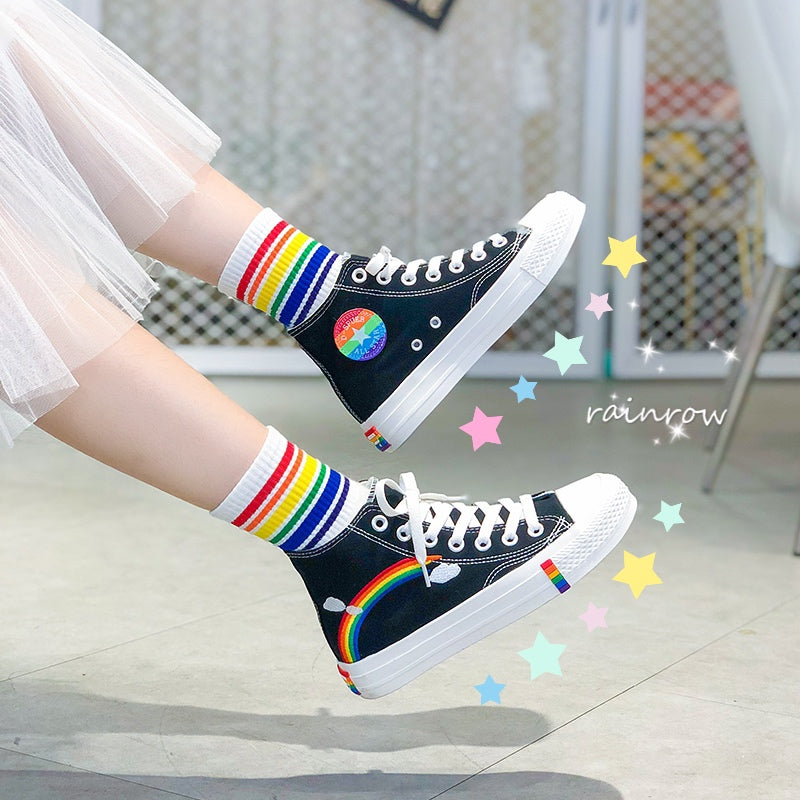 RAINBOW CANVAS SHOES BY81017