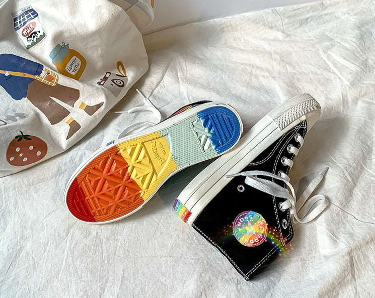 RAINBOW CANVAS SHOES BY81016