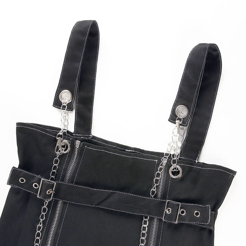 STREET FASHION CHAIN ZIPPER SLING DRESS BY71055