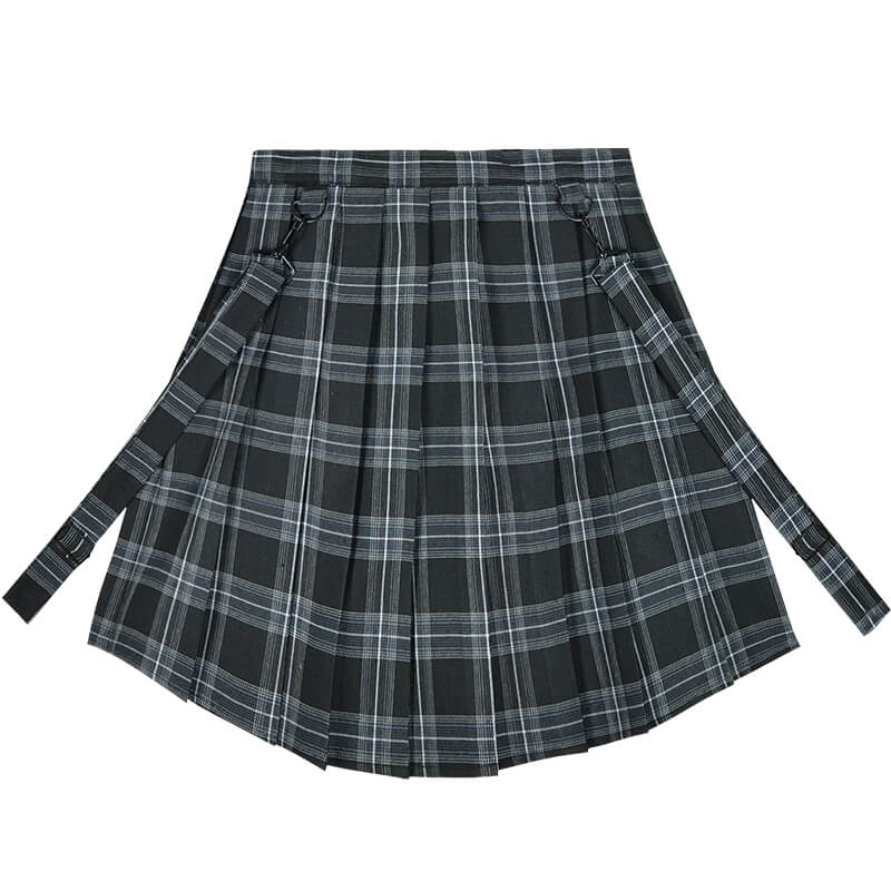 STREET FASHION PLEATED SUSPENDER SKIRT BY61140