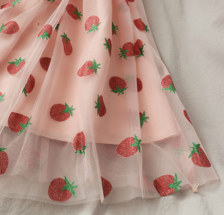 SWEET STRAWBERRY BLING MESH DRESS BY61503