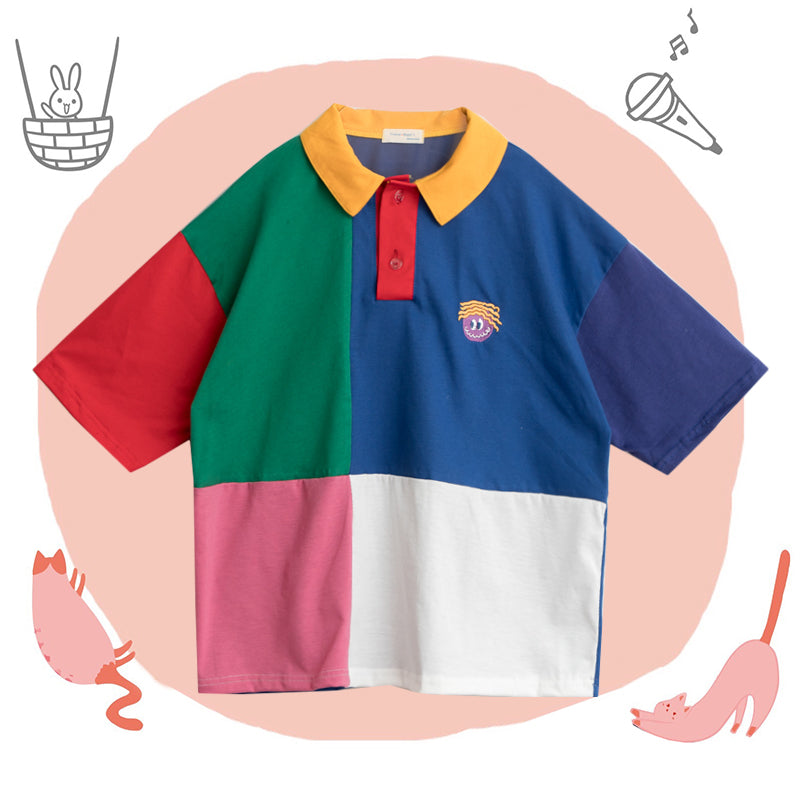SUMMER LOOSE FUNNY POLO SHIRT BY22265