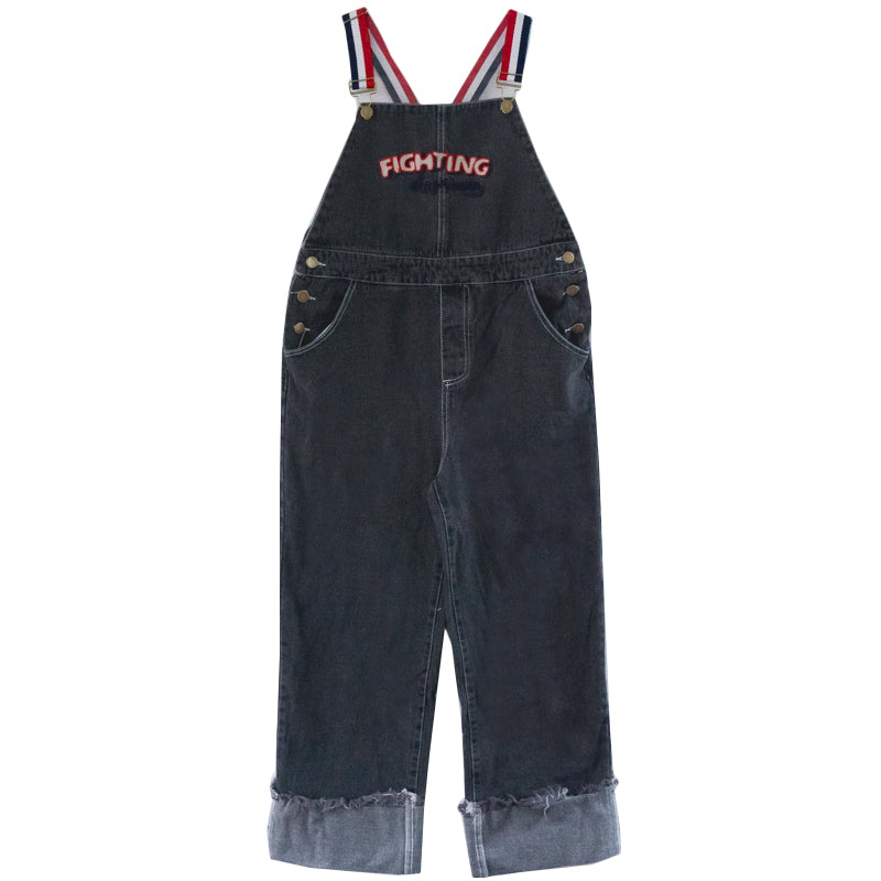 RETRO "FIGHTING" DENIM OVERALLS BY63114