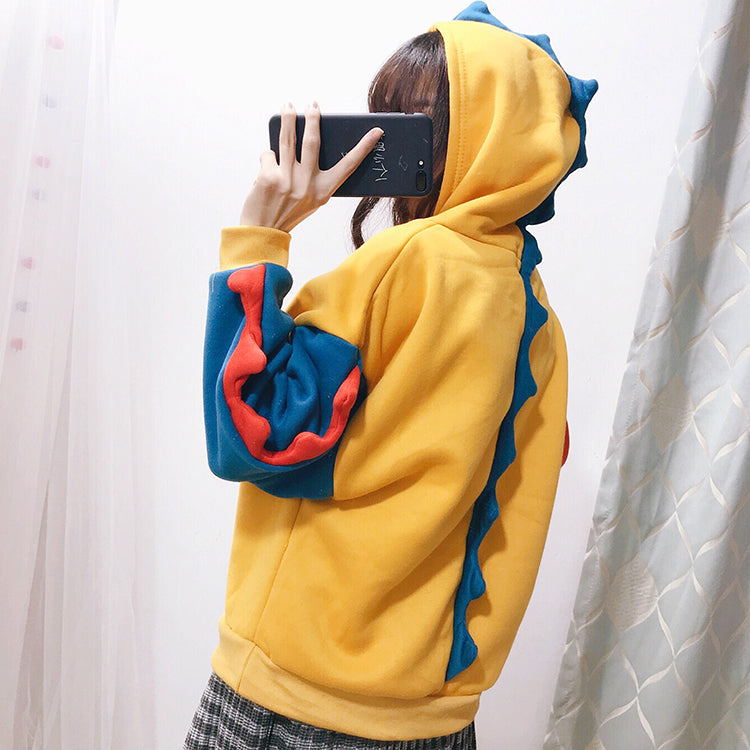 ''THIS IS A DINOSAUR'' STITCHING HOODIE BY23137