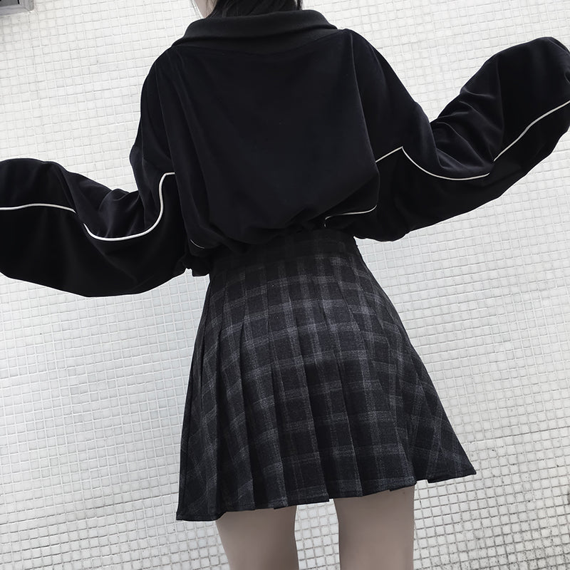 ULZZANG PLAID PLEATED SKIRT BY63130