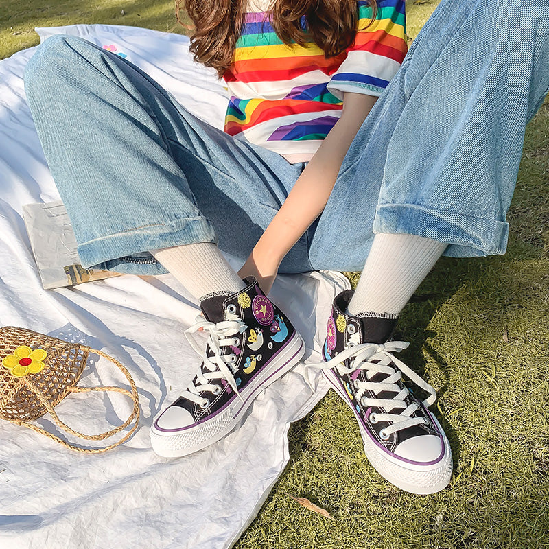 ULZZANG PRINT CANVAS SHOES BY81019