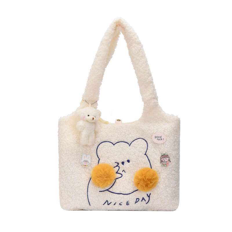 CUTE bear lamb high-capacity student Tote Bag shoulder bag BY9020