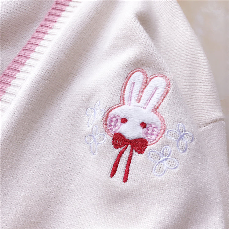 3 COLORS SWEET BUNNY EMBROIDERY SWEATER BY21114