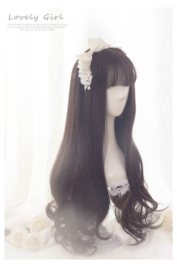 CUTE AIR BANGS ROUND FACE LONG ROLL WIG BY1199