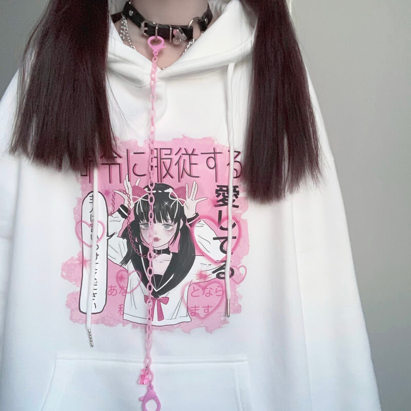 Japanese original lovely sweet vitality girl hooded with velvet BY900031