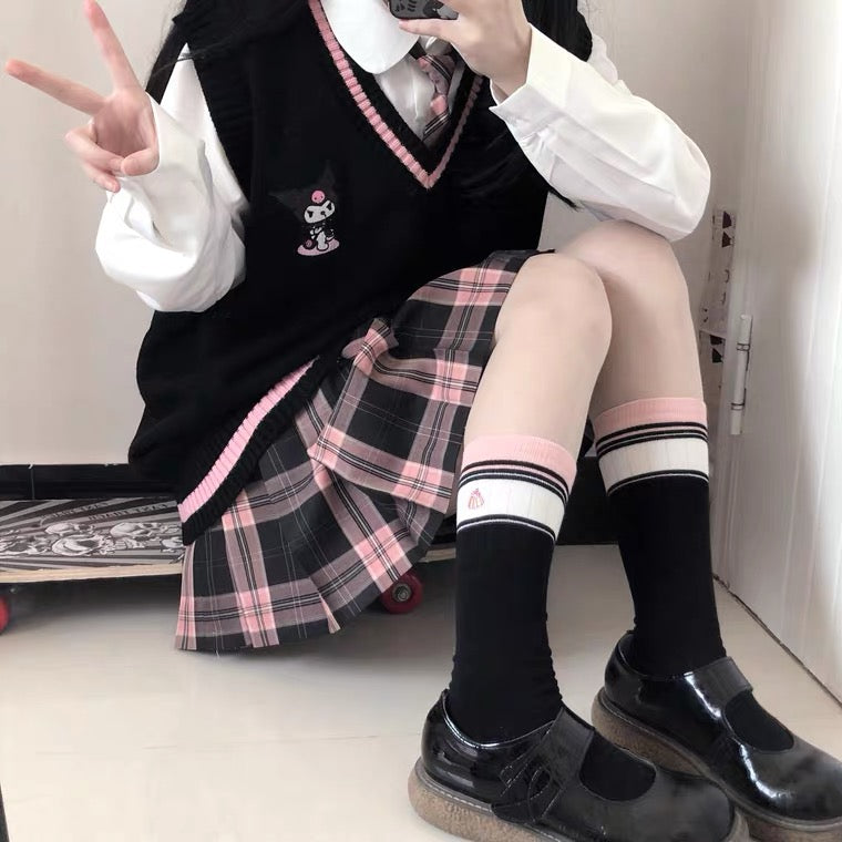 REVIEW FOR CUTE “KUROMI & MELODY” JK KNIT VEST BY90116