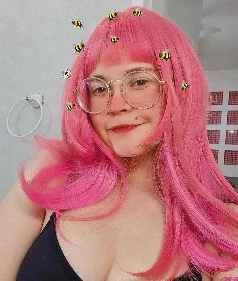 PINK AIR BANGS ROUND FACE WIG BY31084