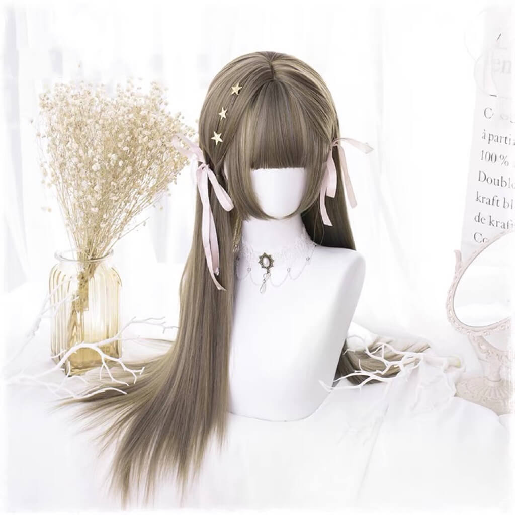 Lolita daily hime cut long straight wig BY6091