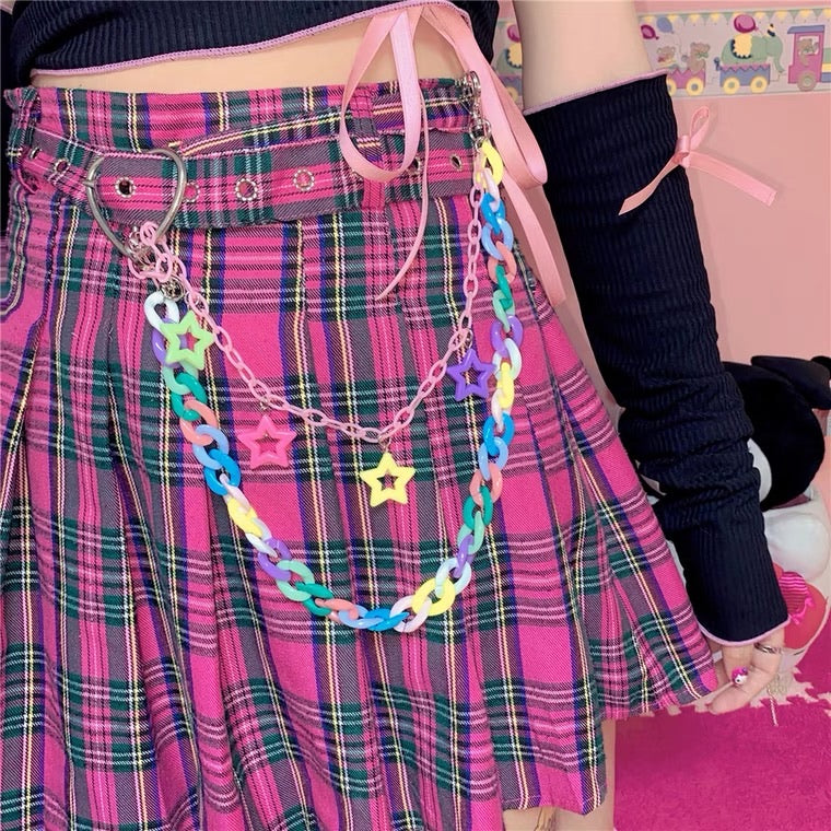 INS SWEET STRAWBERRY STAR JK SKIRT CHAIN BY50046